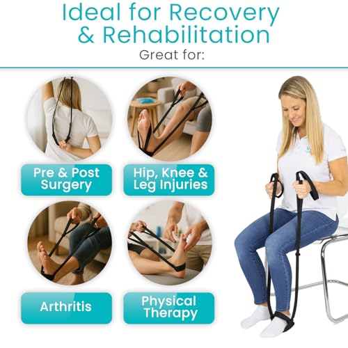 Vive Leg Lifter Strap - Leg Raise Stretch Strap w/Loop for Physical Therapy