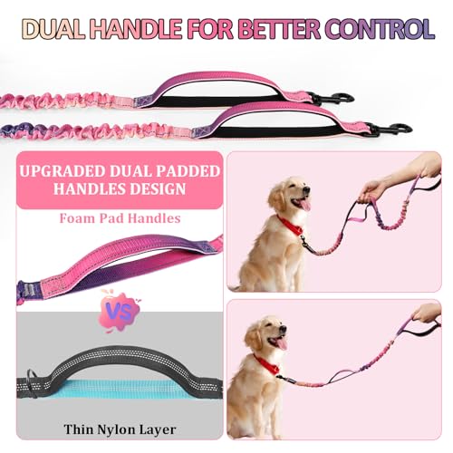 Philorn Hands Free Dog Leash for Dogs with Pouch, Adjustable Waist Leash - color: Gradient color