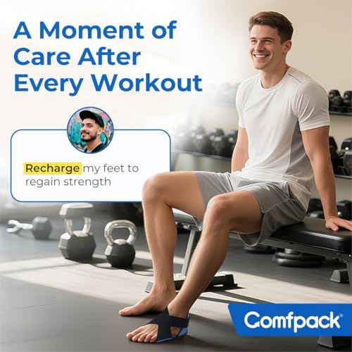 Comfpack Plantar Fasciitis Relief Ice Pack with Full Heel Sole Gel Coverage - color: Blue