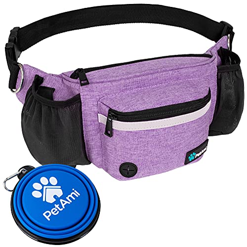PetAmi Dog Fanny Pack, Treat Pouch for Dog Walking Training, Purple - color: Purple