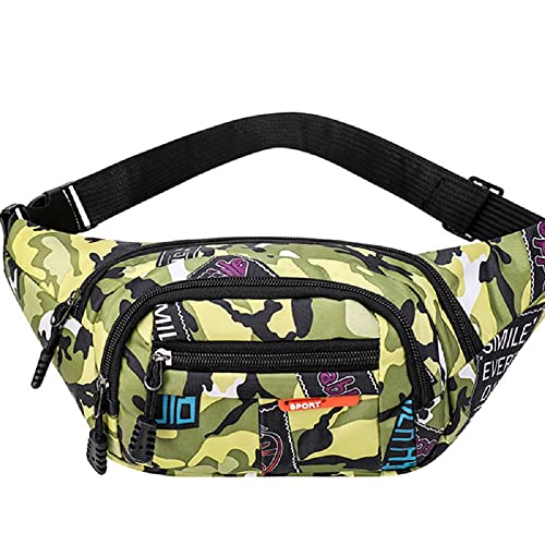AIBEARTY Kids Fanny Pack Boys Small Camouflage Waist Pack Belt Waist Bag Pack Pouch with Adjustable Strap for Children Sport Running, Camping, Trip B-Yellow - color: B Yellow