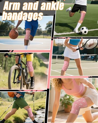 2 Pcs Cross Tape Christian Athletic Tapes Religious Sport Pink Wrist Tape - color: 2 Pack Pink - Cross, size: 2 inches