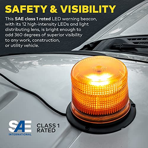 LAMPHUS Aura 5 Inch 12W Red LED Beacon Warning Strobe Light For Trucks - color: Red, size: 5"
