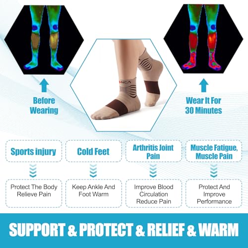 NEENCA Professional Compression Socks for Women Men Circulation, 20-30 mmHg - color: Copper, size: X-Large