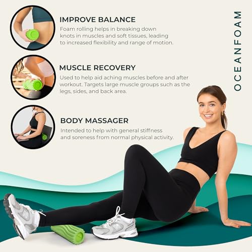 Oceanfoam Ripple Roller Small Foam Roller for Physical Therapy, Algae Green - color: Algae Green