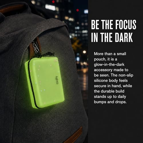 Glow in the Dark Coin Purse, Silicone Change Purse, Zipper Pouch with Clip