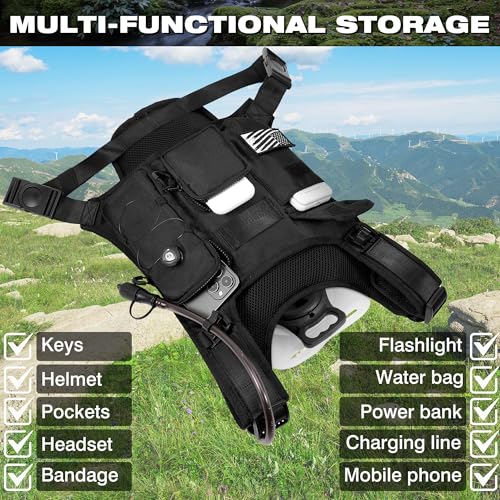 OUTSKIRT Hydration Backpack Vest Bag Lightweight Adjustable Pack with 2L Water Bladder Chest Bag for Hiking Cycling Hunting Climbing for Women and Men