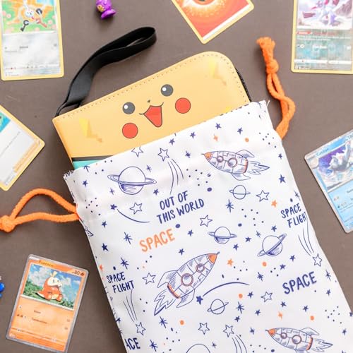 Gather & Knot Drawstring Gift Bags | 20" Large 12" Small | Premium Canvas | Reusable Fabric Wrap for Boys Birthdays, Baby Shower | Space - color: Space