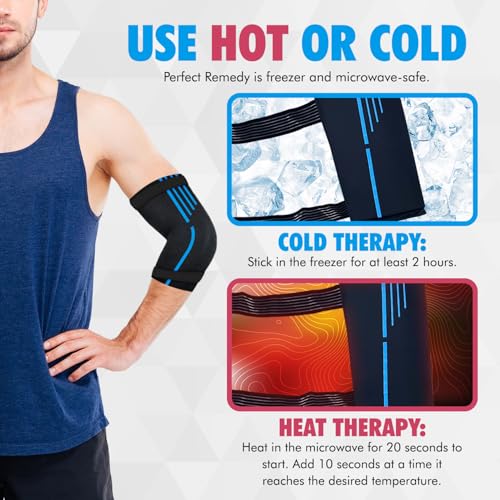 Perfect Remedy Freeze Sleeve - Hot & Cold Arm Ice Pack Wrap Compression - Tennis Elbow Cold Pack Compression for Support in Injuries - Ice Sleeve for Knee, Elbow (Small-Medium) - color: Ice Sleeve