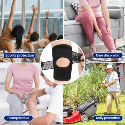 Knee Brace with Side Stabilizers & Patella Pad, Adjustable Compression Knee Support for Men & Women, Breathable Knee Sleeve for Running, Workout, Sports & Daily Support (XX-Large) - size: XX-Large