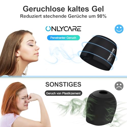 ONLYCARE Migraine Relief Cap, Soothing Headache Hat, Upgraded Odorless Gel Ice Head Wrap, Hot and Cold Therapy, Headache Ice Pack for Tension and Stress(Slight-Pink) - color: Light Black