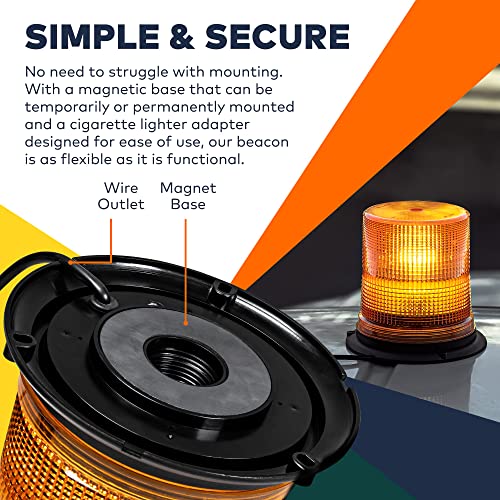 LAMPHUS Aura 7 Inch 12W Green LED Beacon Warning Strobe Light For Trucks - color: Green, size: 7"
