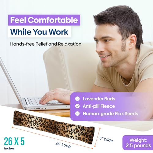 SunnyBay Lavender Heating Pad, Neck and Shoulder Wrap, 26x5 inch - color: Leopard