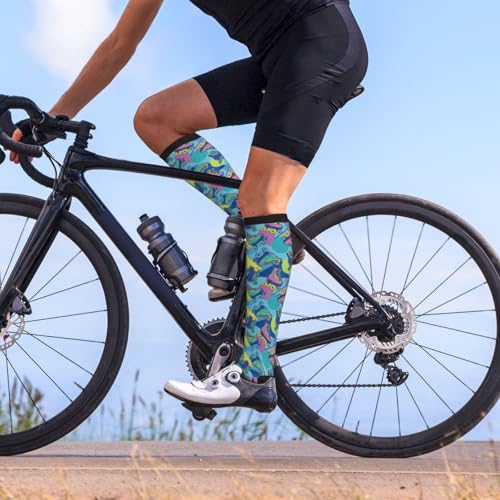 Crazy Fun Compression Socks, Unisex Knee High Support Socks - color: Roller Skates