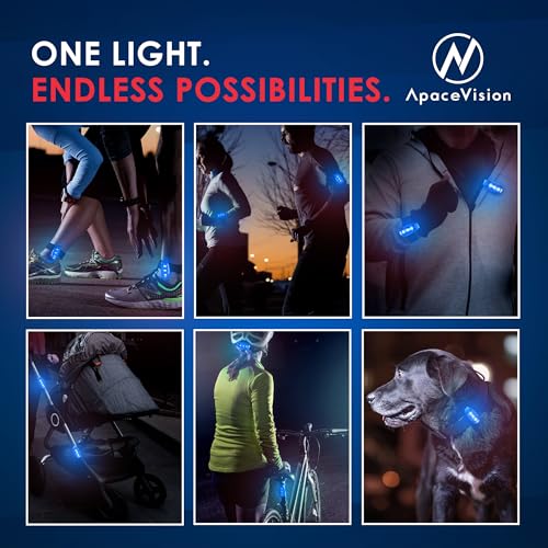 EverLightFX USB Rechargeable LED Safety Light 2 Pack, Clip On Strobe Light - color: Blue