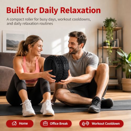 GymCope 10in Back Roller, Foam Roller for Exercise, Spine-Safe Groove - color: Black
