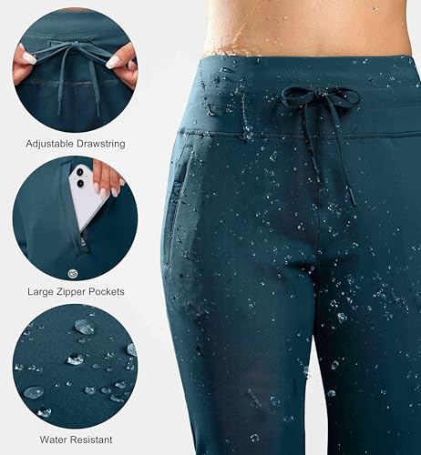 G Gradual Women's Fleece Lined Joggers Water Resistant Hiking Pants - color: Borealis Green, size: XX-Large