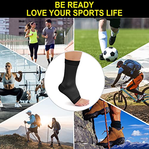 KEKING Ankle Brace Compression Sleeve – Plantar Fasciitis & Achilles - color: Black, size: X-Large
