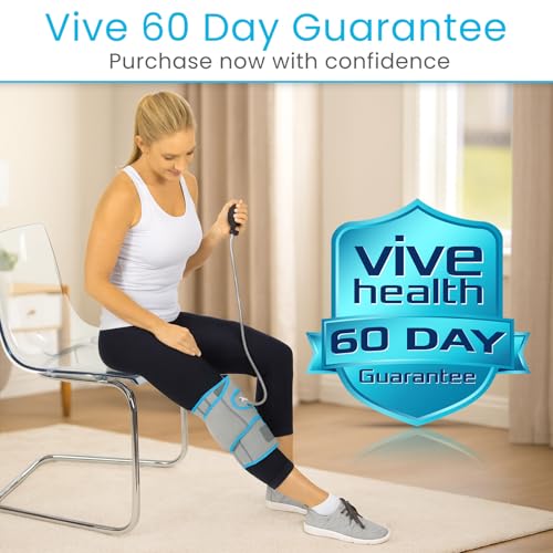 Vive Compression Knee Ice Wrap - Reusable Brace with Air Pump - Hot/Cold
