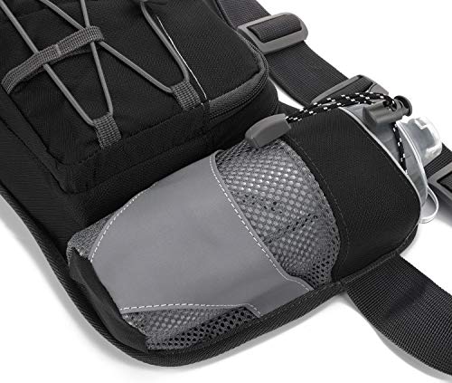 Waist Pack with Water Bottle Holder for Running Walking Hiking Fanny Pack - color: Black