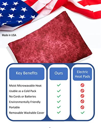 Microwavable Corn Filled Heating Pad and Cold Pack/Washable 100% Cotton Cover (Etched - Burgundy, 7.5in W x 11in L) - size: 7.5in W x 11in L, style: Etched - Burgundy