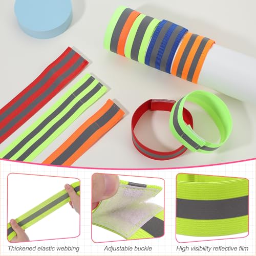 PATIKIL Reflective Bands for Wrist Arm Ankle Leg High Visibility Band - color: Fluorescent Orange