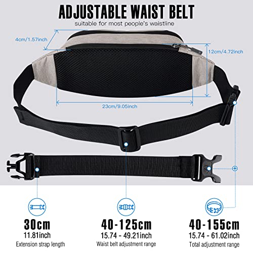 WATERFLY Small Fanny Pack Crossbody Lightweight Waist Bag for Woman Man - color: Beige