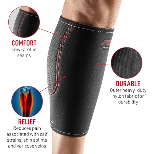 McDavid Calf Compression Sleeve for Men and Women – Latex-Free Light Support for Shin Splints, Varicose Veins, Calf Strains – for Running, Walking, Hiking - size: Medium