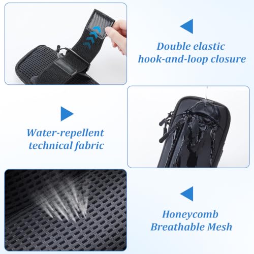 Cell Phone Holder with Arm Band, 2-in-1 Crossbody Bag for Running Walking - color: Black