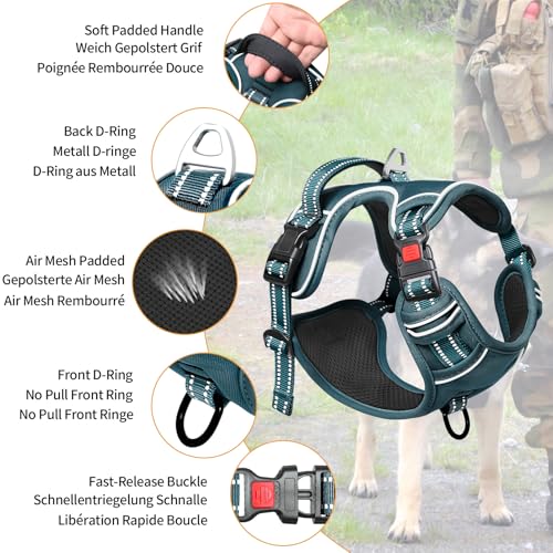HEELE Dog Harness, Neck Release, No Pull Front Clip Vest, Blackish Green, S - color: Lock Blackish Green, size: S (Pack of 1)