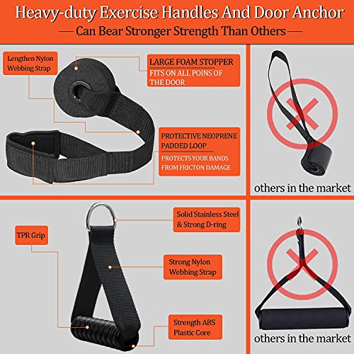 DASKING Resistance Band Bar Set for Home Gym, 500LB Total Resistance with Longer Bar & 4 Stackable Bands, Detachable for Full Body Workouts, Door Anchor, Exercise Guide - style: 98CM/38.5" Length
