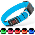 Illumifun LED Dog Collar, USB Rechargeable Light Up Collar, Waterproof Adjustable Safety Light Glow in The Dark (Blue, Large) - color: Blue, size: Large