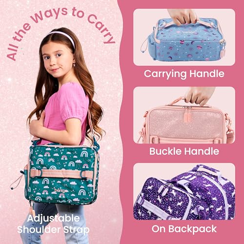 Bentgo Kids Prints Double-Insulated Reusable Lunch Bag - color: Glitter Edition - Petal Pink