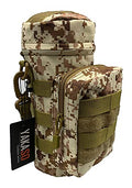 Tactical Molle Water Bottle Holder Pouch Hydration Carrier Bag Tactical EDC Water Bottle Carrier with Detachable Shoulder Strap for Hiking Camping Outdoor Sport Travel - color: Desert Digital