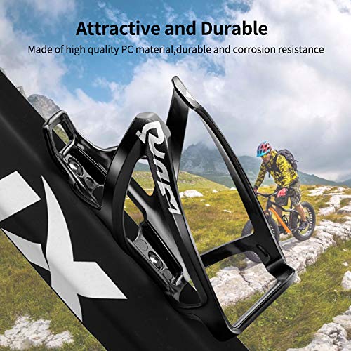 Suruid Bike Water Bottle Cage Ultra-Light Bicycle Bottle Holder Universal Bike Cup Holder Rack for Bicycle, Cycling, MTB, Road/Mountain Bikes 2 Pack - Black - color: Black