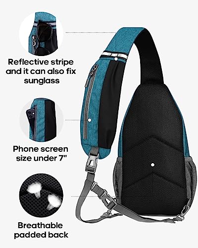 WATERFLY Crossbody Sling Backpack Sling Bag Travel Hiking Daypack - color: Peacock Blue(other Style)