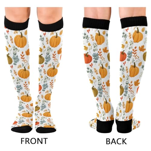 Wusikd Heartbeat Symbol Compression Socks for Women and Men Circulation Black Long Socks for Athletic Running 1 - color: Autumn