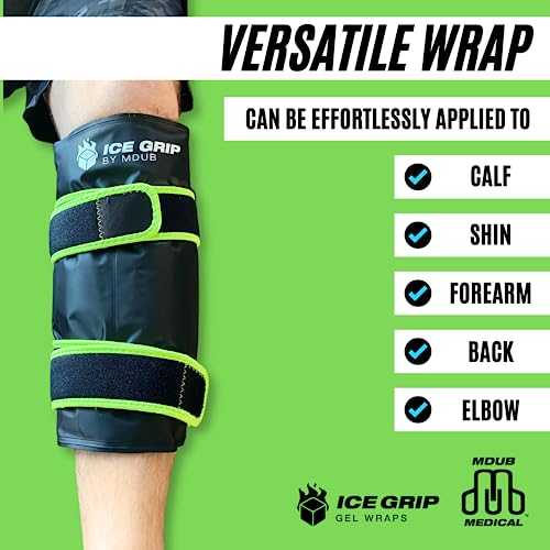 Shin Hot & Cold Ice Wrap Post Surgery Compression Reusable Gel Pack for Injury Flexible for Inflamation, Leg, ACL, MCL, Knee, Calf, Elbow, Ankle, Arm, Foot, Wrist Recovery Relief Therapy