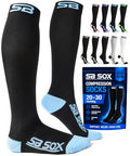 SB SOX Compression Socks for Men & Women (20-30mmHg) - color: Black/Blue, size: Medium