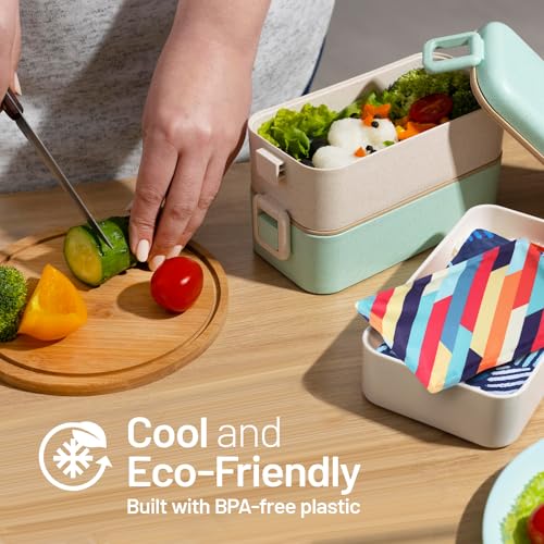 Reusable Ice Packs for Lunch Box and Coolers, Soft Flexible BPA Free 4 Pack