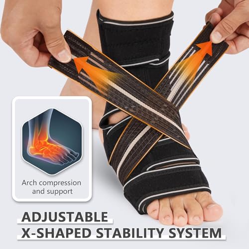 Plus Size Foot Compression Wrap with Elastic Straps for Swollen Feet & Ankles, Ankle Brace for Sprains, Lymphedema, Edema, Diabetic Care & Circulation Relief for Women and Men (4XL/5XL/6XL, 1 Pcs) - size: 4XL/5XL/6XL, style: 1 Pcs