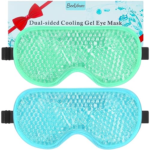 BeeVines Gel Eye Mask, Cooling Ice Masks for Puffy Eyes (Blue & Green) - color: 003 Blue & Green