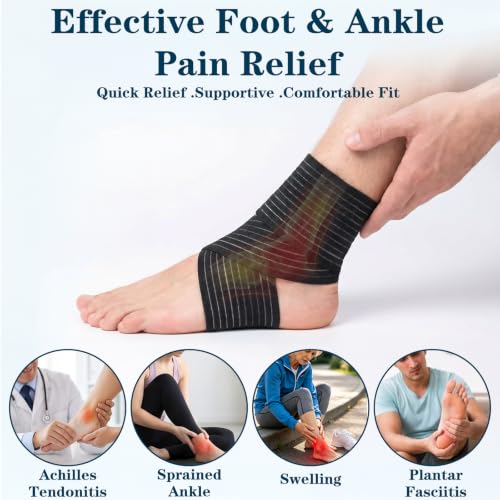 2 Pack Ankle Support Brace Elastic Breathable Wrap Arch Support Bandage