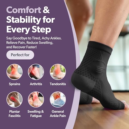 BraceAbility Neuropathy Socks (Pair) - Peripheral Neuritis Compression Diabetic Toeless Foot Sleeves for Nerve Damage Pain in Feet, Ankle Gout, Plantar Fasciitis Relief Brace for Men and Women (Lilac - Standard - 1 Pair, Medium) - color: Lilac - Standard