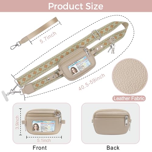 Phone Lanyard Wallet Crossbody Strap To Save The Bag For Girls - color: Apricot