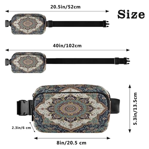 Design Texture Persian Design Belt Bag for Women Men Print Mandala Fanny Pack Small Waist Pouch Crossbody Bags for Outdoor Hiking Running Travel - color: Mandala