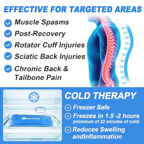 RelaxCoo 11x14.5 Large Flexible Ice Pack for Injuries Reusable Gel, Cold Compress for Hip, Shoulder, Knee, Back Pain, Swelling, Bruises, Surgery - style: BLUE