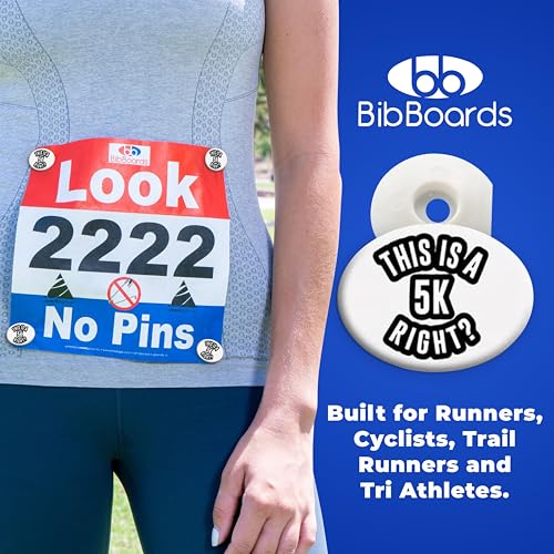 BibBoards bibSNAPS Race Bib Clips, This is a 5K Right, 4 Pack - color: This is a 5k Right