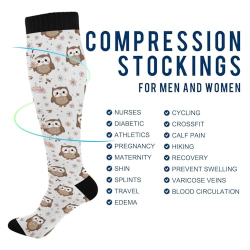 Wusikd Cute Penguin Compression Socks for Women and Men Circulation Long Socks for Athletic Running 1 - color: Multi 19