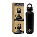 20 oz Insulated Water Bottle: Twist-free Vacuum Stainless Steel thermal flask with Leakproof Lid - Sweat-Proof & 36Hr Ice Retention - Anti-Scratch Coating Fit for Travel Gym Hiking - color: Black